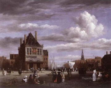 Jacob van Ruisdael Painting - La Plaza Dam en Amsterdam Jacob Isaakszoon van Ruisdael